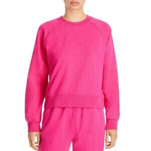 Monrow Women’s Size S Raglan Sweatshirt 100% Organic Cotton Pink